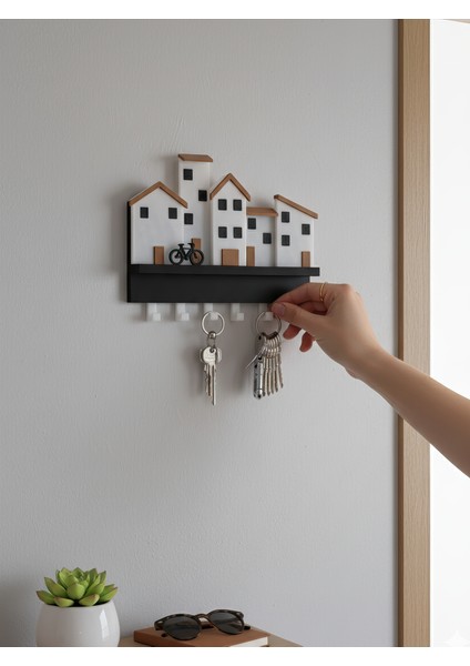 Minik Evler V1 Anahtarlık-Duvar Askılı Anahtarlık Anahtarlık Askısı-Duvar Anahtarlığı (22X18 Cm) Duvar Anahtarlığı modelleri