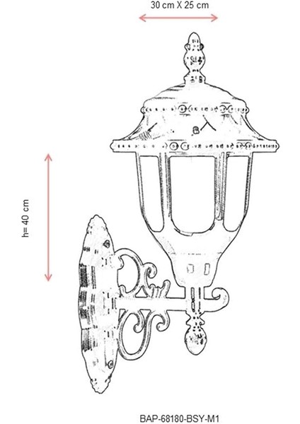 BAP-68180-BSY-M1 Siyah Elektrostatik Toz Boyalı Dış Mekan Aydınlatma, E27, Abs, Polikarbon Cam, 30X25CM fırsatları