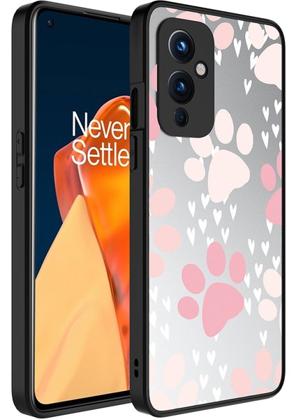 One Plus 9 Kılıf Aynalı Desenli Kamera Korumalı Parlak Mrsa Mirror Kapak-Pati