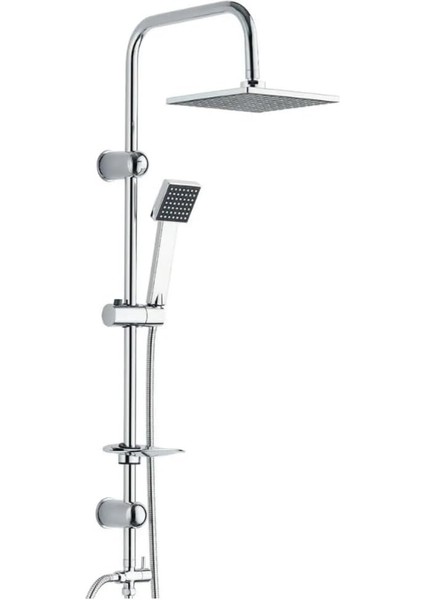 Yağmurlama Duş Seti, Robot Tepe Duş Başlığı, Beyaz (Krom Tahran)