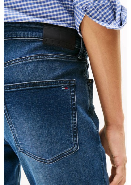 Erkek Scanton Dar Kalıp Eskitme Görünümlü Jean Pantolon - Mavi fırsatları