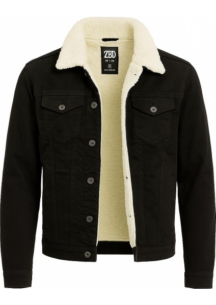 Zbd Erkek Slim Fit Kürklü Kot Ceket - 7432
