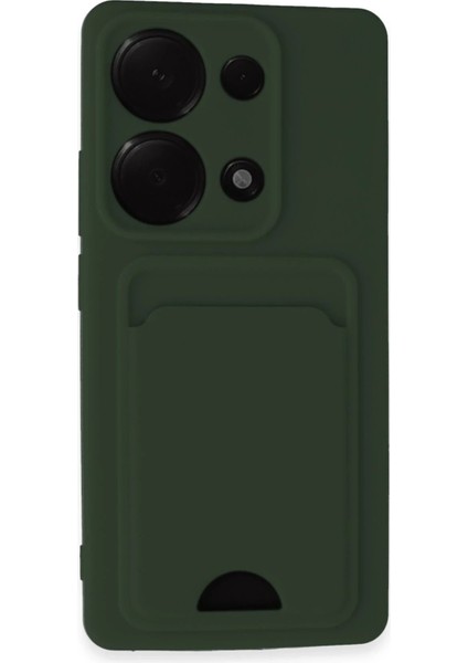 Xiaomi Redmi Note 13 Pro 4g Kılıf Kelvin Kartvizitli Silikon - Koyu YEŞIL-(5796) - N955J583-M769