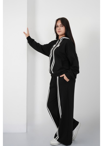 Kız Çocuk Cizgi Kapşonlu Takım modelleri