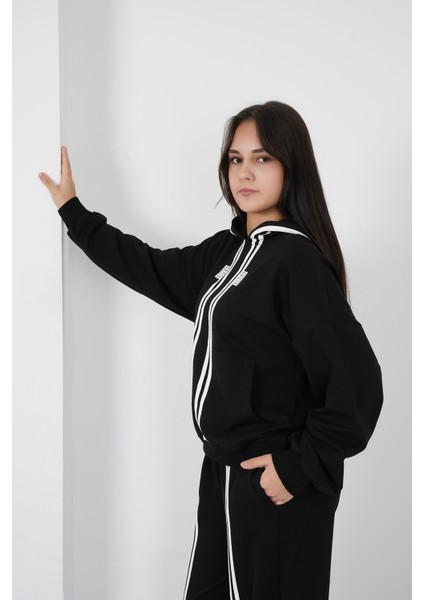 Kız Çocuk Cizgi Kapşonlu Takım fırsatları