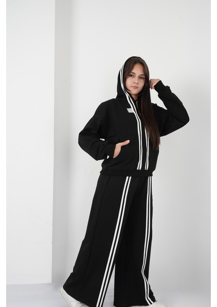 Kız Çocuk Cizgi Kapşonlu Takım indirimleri