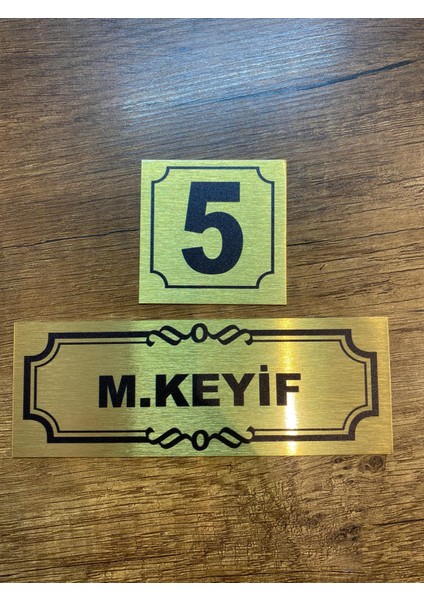 Kapı İsimliği Klasik Ev Dış Kapı İsimliği Çelik Kapı İsimliği Gold0014