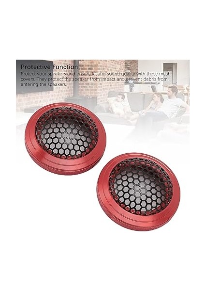 Hoparlör -Mesh Izgara Kapağı, 54 -Mm Loudspeaker Yuvarlak Izgara Kapak Koruyucusu 2pcs Metal Efekti Araba Için Dirençli (Kırmızı) fiyatları