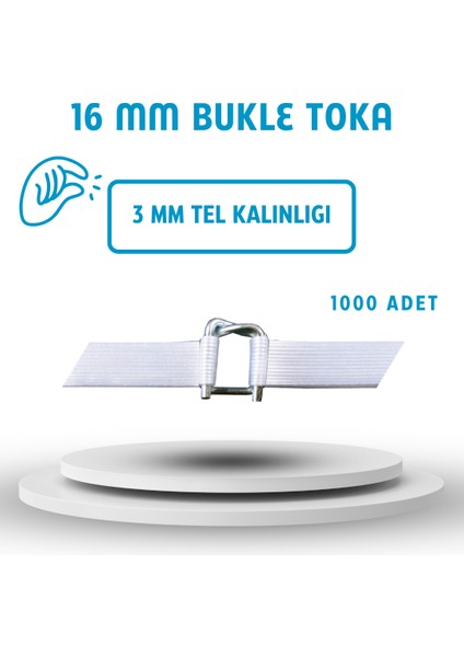 16 mm Beyaz Kompozit Lifli Çember 2'li ve Bukle Toka modelleri