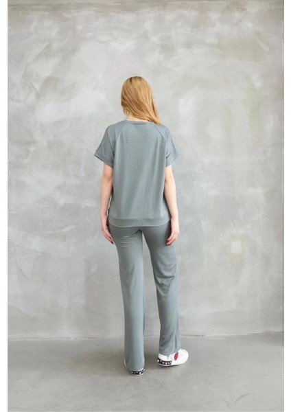 Osy Modal Yumuşak Dokulu Kumaş Bisiklet Yaka Kısa Kollu Takım - Mint Yeşili fiyatları