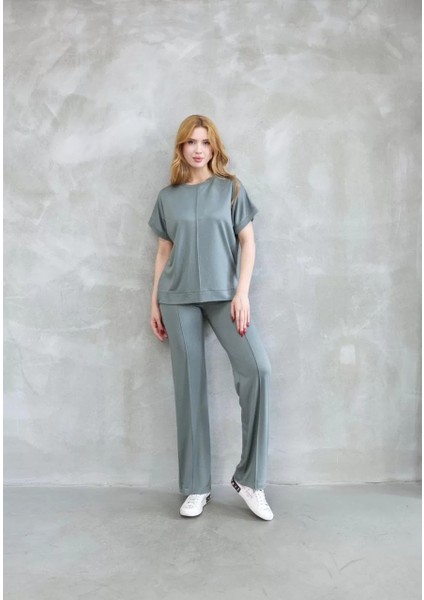 Osy Modal Yumuşak Dokulu Kumaş Bisiklet Yaka Kısa Kollu Takım - Mint Yeşili fırsatları