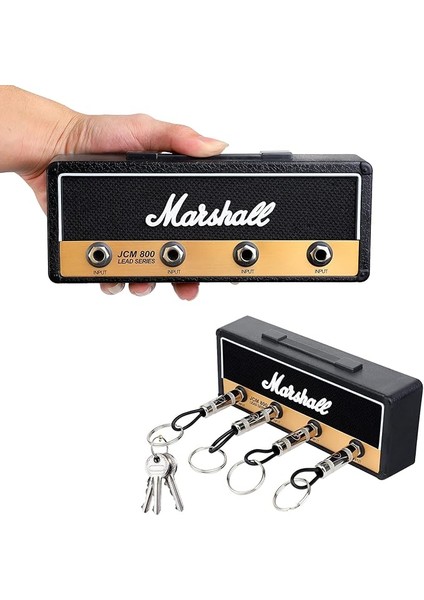 Anahtar Panosu Anahtar Askısı Duvara Montaj, Anahtarlık Jack Rack 2.0 JCM800 Anahtar Kutusu Vintage Gitar Anahtar Kancası Tutucu 4 Gitar Fişli