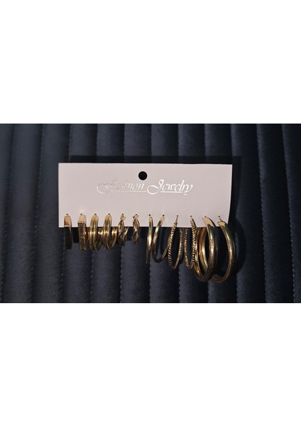 “altın Dokunuş” 12’li (6 Çift) Küpe Seti – Günlük ve Özel Anlar Için Zarif Kombinler modelleri