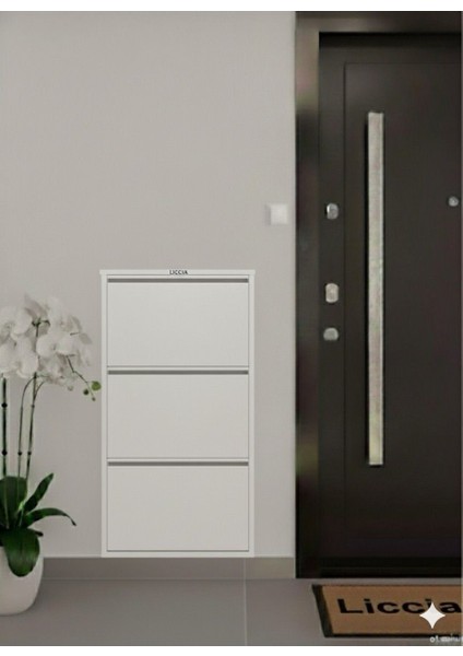 Metal Ayakkabılık 3 Lü Beyaz