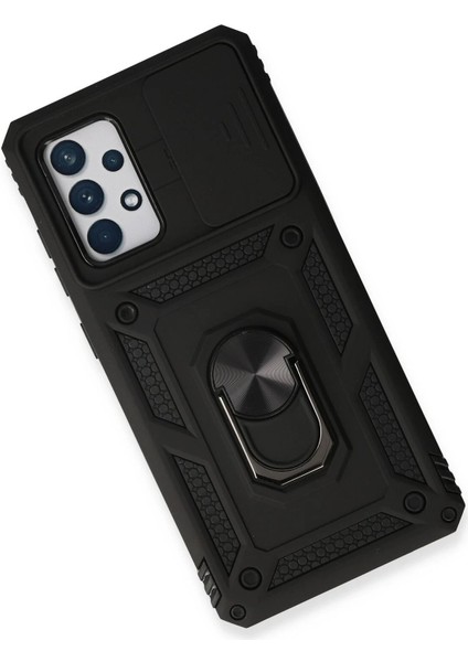 Samsung Galaxy A73 5g Kılıf Pars Lens Yüzüklü Silikon - SIYAH-(5796) - N735J175-M31735 modelleri