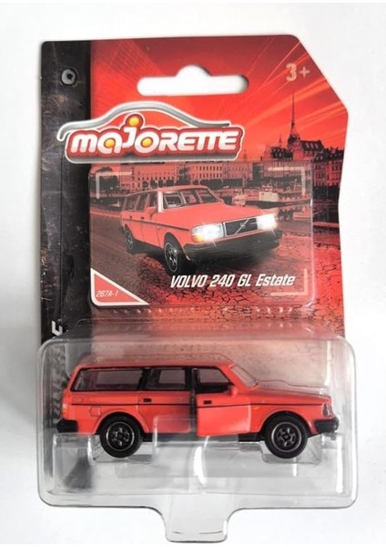 Vintage Metal Diecast Kırmızı Volvo 240 Gl Estate