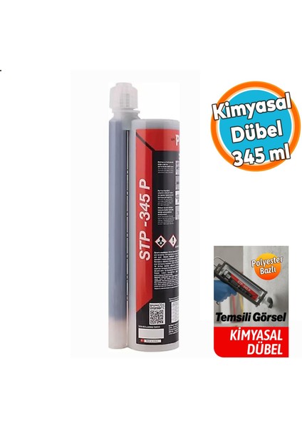 Kimyasal Dübel Polyester Bazlı 345 ml Profesyonel Ankraj Malzemesi Polyester Bazlı Kimyasal Dübel