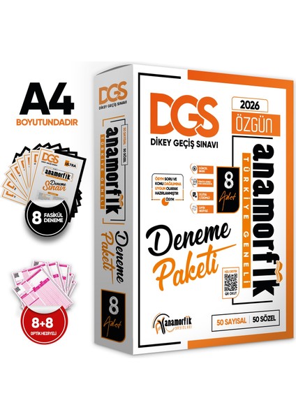 2026 DGS Anamorfik 8li Deneme Paketi Özgün Yeni Nesil Türkiye Geneli Kurumsal Çözümlü