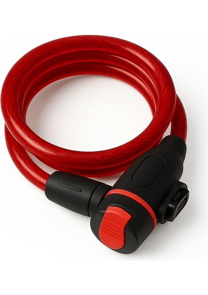 Yedek Anahtarlı Bisiklet Kilidi, Çelik Halatlı, Pvc Kaplamalı Dayanıklı Kilit, Motor, Bebek Arabası ve Seyyar Araba Için Uygun Güvenlik Kilidi (150 Cm)