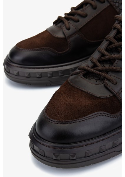 Erkek Hakiki Deri Kahverengi Nubuk Sneakers & Spor Ayakkabı 352 23078 Erk Ayk SK25-26 Kahve Nbk modelleri