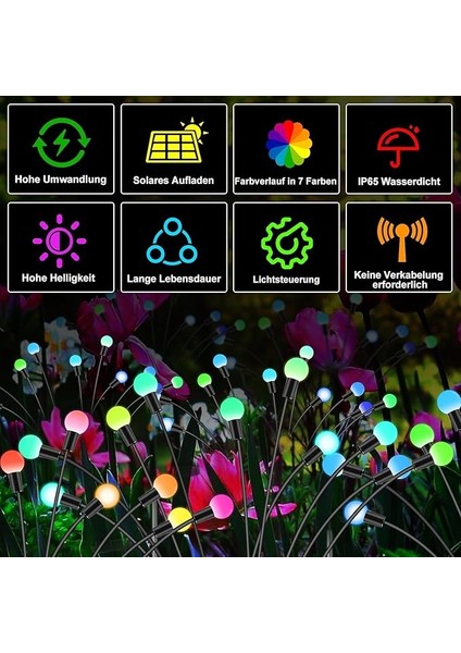 Dış Mekan Için Solar Lamba, 2 Adet, Güneş Enerjisiyle Çalışan Ateş Böceği Işığı, 16 Mini Küreli, Su Geçirmez, Çim, Avlu, Teras, Bahçe, Süs Eşyaları Için Solar Lamba, Hediyeler, fiyatları