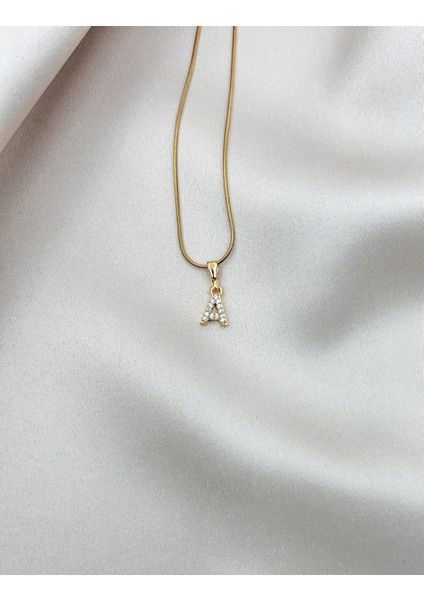 Fıora Çelik Zirkon Taşlı Harf Kolye Sade Şık Gold Ayarlanabilir Zincir Tüm Alfabe indirimleri