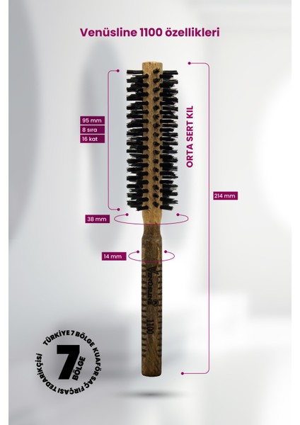 Venüsline Natural 1100 Kısa Saçlar Için Fön ve Sarma Fırçası modelleri