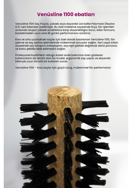 Venüsline Natural 1100 Kısa Saçlar Için Fön ve Sarma Fırçası fırsatları