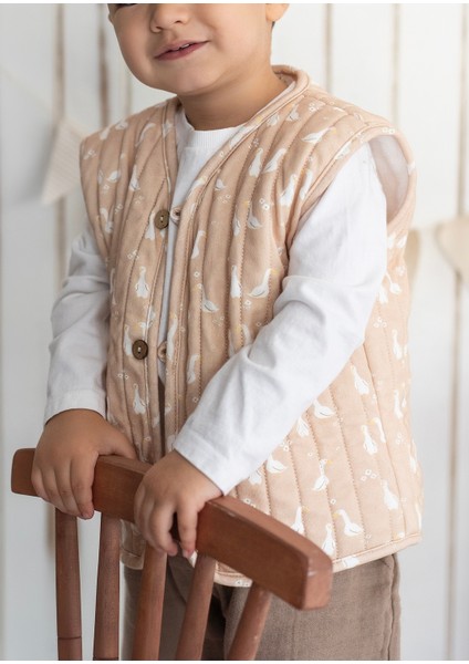 Ördek Desenli Peluş Bebek Yeleği