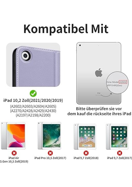 Holımet iPad 9. Nesil Kılıf (2021) Kalem Tutuculu, iPad 8/7. Nesil (2020/2019) Pu Deri Kılıf Tpu Arka Kapak Koruyucu Kılıf Darbeye Dayanıklı, Otomatik Uyku/uyanma iPad 10,2 Inç Için - Lila fiyatları