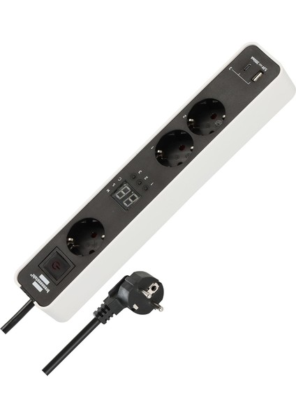 Ecolor Serisi 3 Soketli 1 Adet Type-C + 1 Adet USB Girişli 1.5 Metre Kablolu Zaman Ayarlı Uzatma Priz