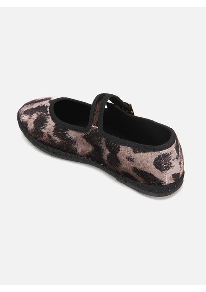 Alicia Leopar Kadın Düz Balerin Ayakkabı modelleri