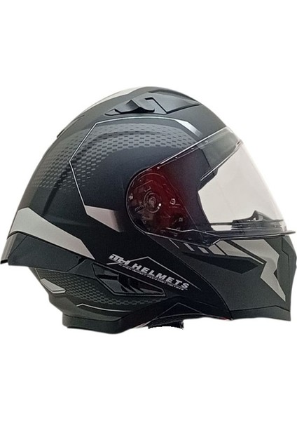 928 Çene Açılır Mat Siyah Beyaz Kask fiyatları