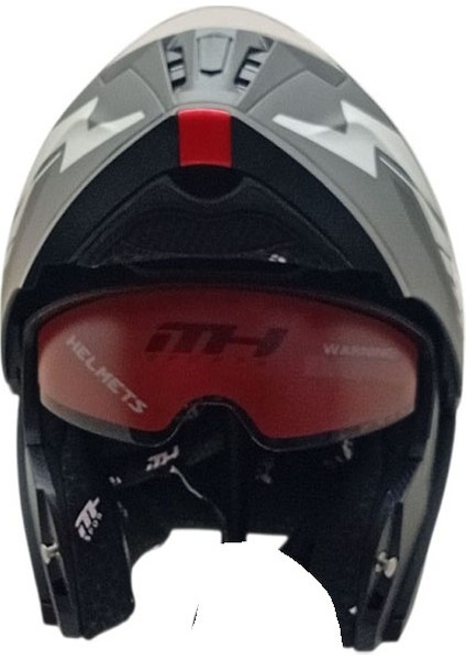 928 Çene Açılır Mat Siyah Beyaz Kask modelleri