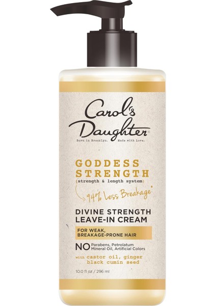 Daughter Goddess Strength Ilahi Mukavemet, Hint Yağı, Siyah Tohum Yağı ve Zencefil ile Saç Kremi Içerir, Zayıf, Kırılmaya Uygun Saçlar Için, Paraben Içermez, 10 ml