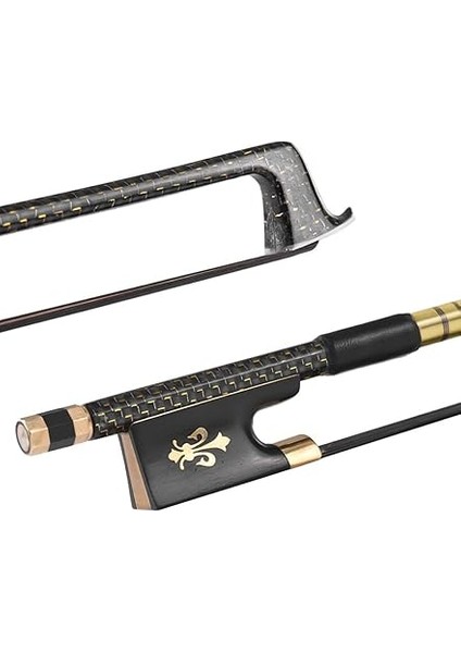 4/4 Keman Keman Yayı Iyi Dengelenmiş Altın Örgülü Karbon Fiber Yuvarlak Çubuk Abanoz Kurbağa Aaa Moğolistan Siyah At I modelleri