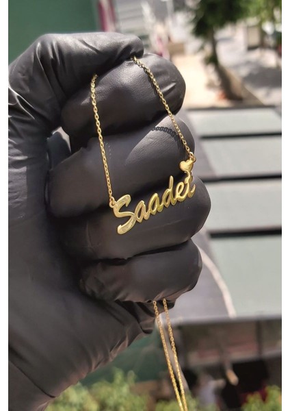 925 Ayar Gümüş Isimli Kalpli Kolye