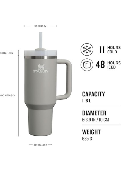 Quencher Pipetli Termos 1.18 Litre Açık Gri Renk fiyatları