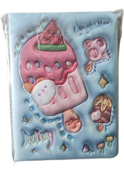 Kız Erkek Çocuk Defter Dondurma Temalı Icecream Kabartmalı Pofuduk Günlük Anı Defter 3D Çocuk Defteri Hediyelik