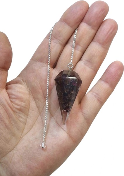 Lal, Garnet Taşlı Orgonit Pandül Sarkaç 440-5