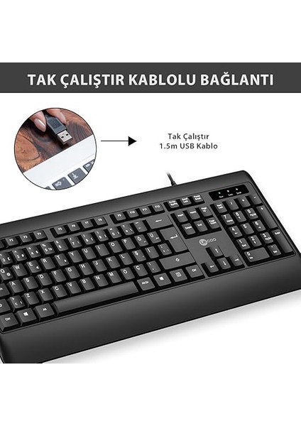 KB104 USB Kablolu Türkçe Q Klavye - Qwerty Türkçe Tuş Dizilimi, Sayısal Tuş Takımına Sahip, Sıvı Dökülmelerine Dayanıklı, Bilek Dinlendirme, Win, Mac, Linux ile Uyumlu Klavye Beyaz fırsatları