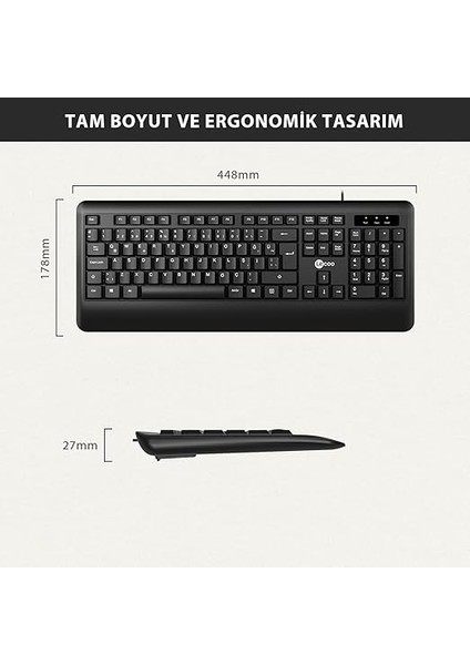 KB104 USB Kablolu Türkçe Q Klavye - Qwerty Türkçe Tuş Dizilimi, Sayısal Tuş Takımına Sahip, Sıvı Dökülmelerine Dayanıklı, Bilek Dinlendirme, Win, Mac, Linux ile Uyumlu Klavye Beyaz indirimleri