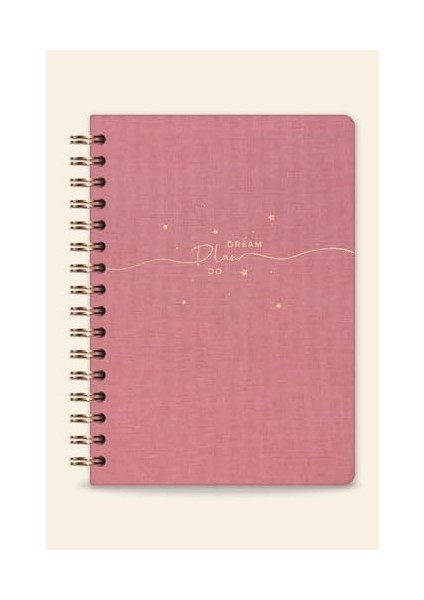 A5 Spiralli Sert Kapak Tarihsiz Not Defteri Pembe fiyatları