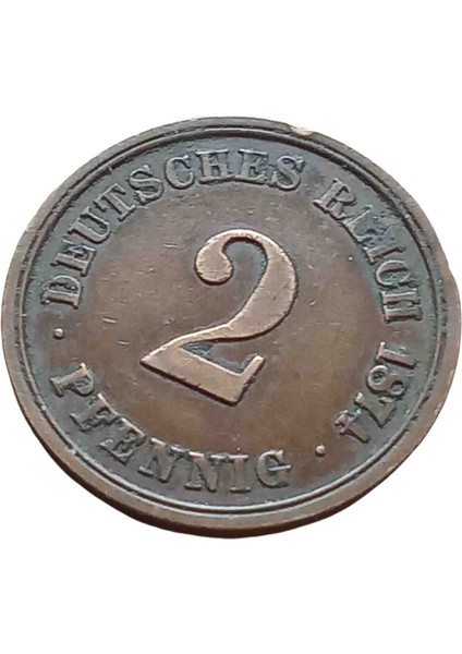 1874 Almanya 2 Pfennıg Madeni Koleksiyon Para Lotu.
