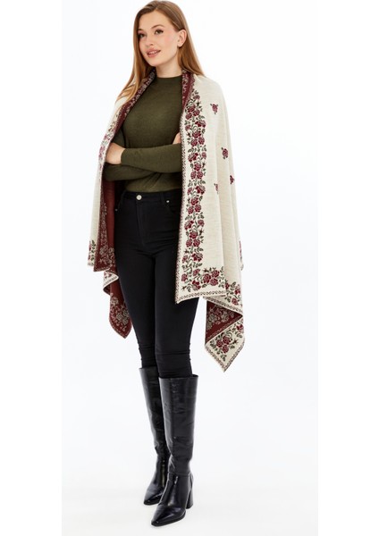 Güllü Model- Kadın,genç,anne,triko Omuz Şalı- Taş Bordo fiyatları