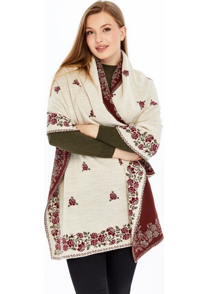 Güllü Model- Kadın,genç,anne,triko Omuz Şalı- Taş Bordo modelleri