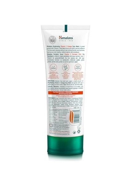 Himalaya Since 1930 Vitamin C Parlaklık Veren Portakal Özlü Yüz Temizleyici 100ML, Tüm Ciltler, Paraben/sls/sles Içermez fiyatları
