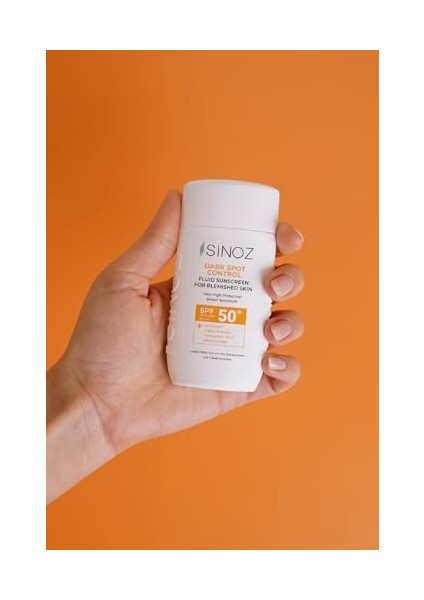 Sinoz SPF50+ Koyu Cilt Lekelerine Etkili Sıvı Yüz Güneş Kremi-Yeni Nesil Filtreler-Hibrit Formül Pa++++