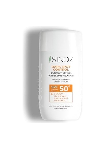 Sinoz SPF50+ Koyu Cilt Lekelerine Etkili Sıvı Yüz Güneş Kremi-Yeni Nesil Filtreler-Hibrit Formül Pa++++ modelleri