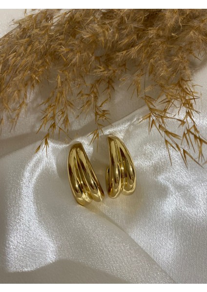 Modern Halka Xupıng Çelik Küpe